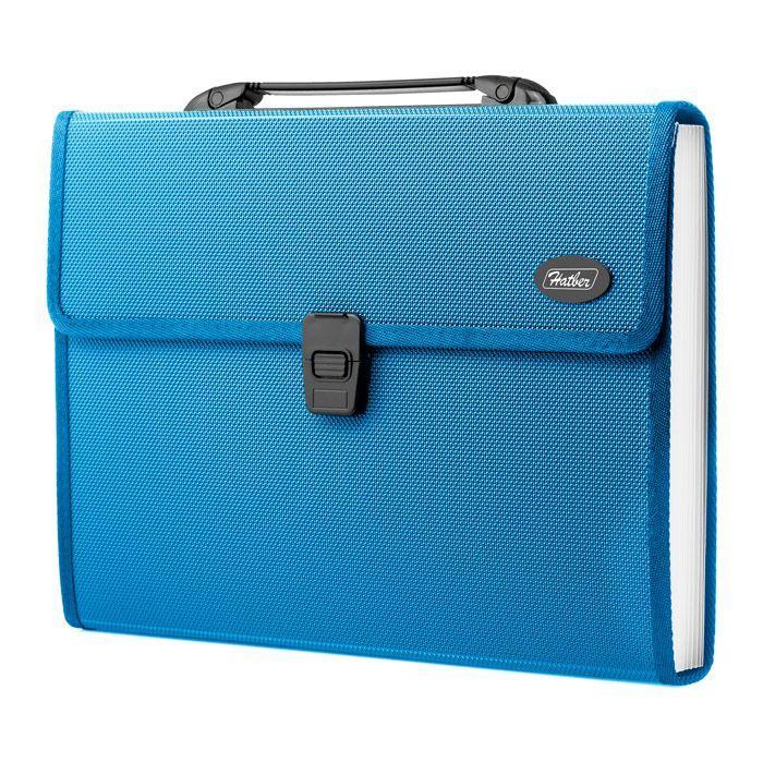 Папка-портфель пластиковая Hatber, А4, 1000мкм, 13 отделений, синяя - фото 1 - id-p100160120