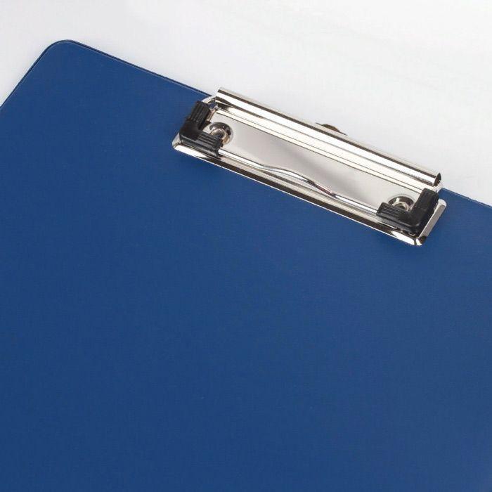 Папка-планшет картонная Brauberg, А4, 90л, металлический зажим, ПВХ-покрытие, синяя - фото 3 - id-p100158431