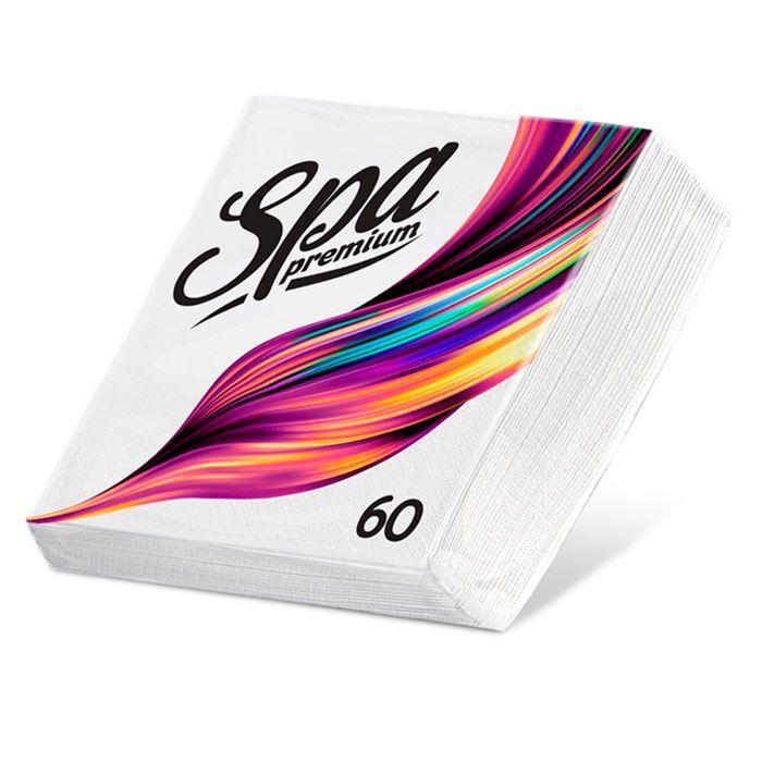 Бумажные салфетки Spa Premium, 24x24см, 1 слой, белые, 60 листов в упаковке - фото 1 - id-p100158471