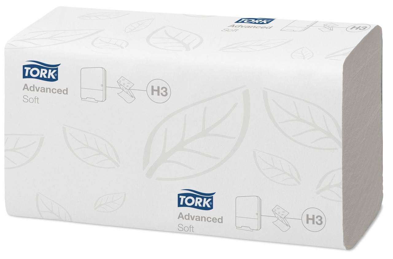Бумажные полотенца Tork Advanced Soft, 200л, 2 слоя, белые (неотбеленные), ZZ-сложения