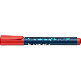 Маркер перманентный Schneider Maxx 130, 1-3мм, круглый наконечник, спиртовая основа, красный