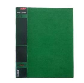 Папка пластиковая Hatber, А4, на 4-х кольцах, корешок 25мм, 700мкм, серия Wood Зелёная