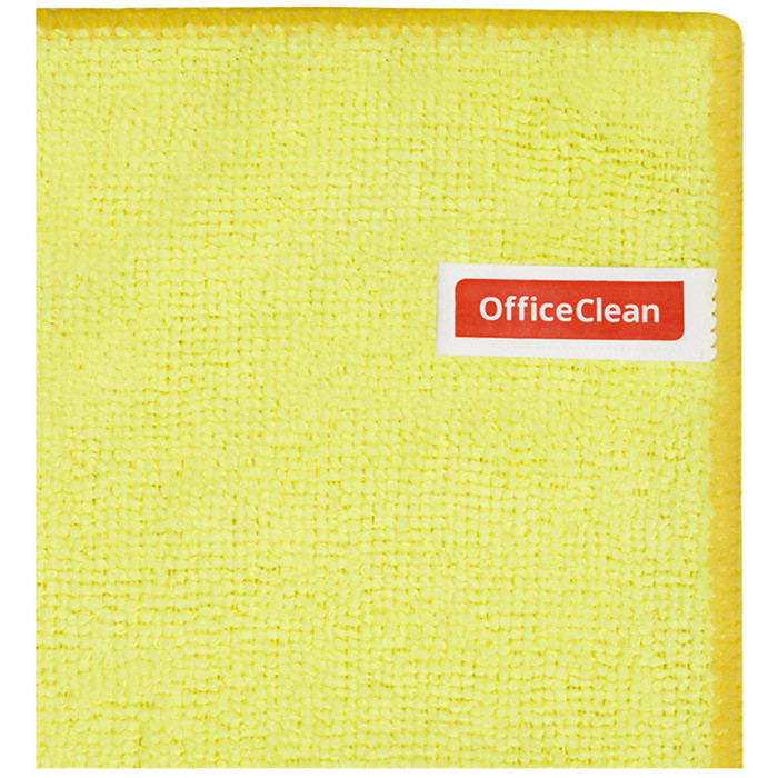 Тряпка для уборки из микрофибры OfficeClean Standart, 30x30см, жёлтая, 1шт в пакете - фото 3 - id-p100159440
