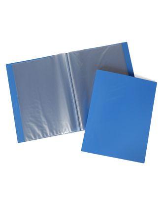 Папка пластиковая Hatber, А4, 500мкм, 30 вкладышей, 17мм, серия Line - Синяя