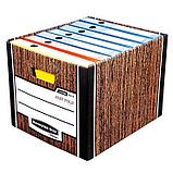 Короб архивный картонный Fellowes Bankers Box Woodgrain, 340x295x405мм, тёмно-коричневый, фото 3