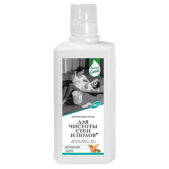 Жидкое средство для мытья полов и стен Doctor Green, Цветочный сбор, 1л - фото 1 - id-p100166173