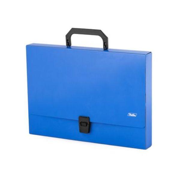 Папка-портфель пластиковый Hatber, А4, 1000мкм, серия Standard, синий