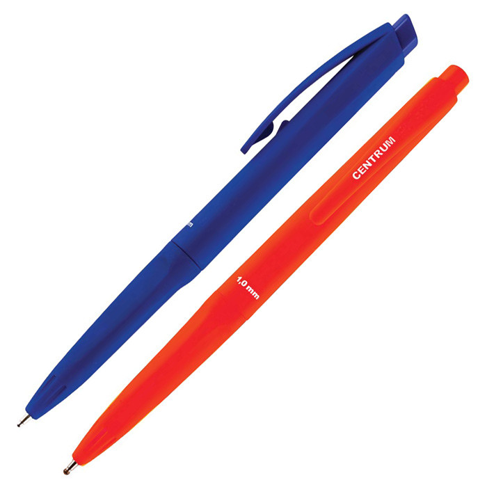 Ручка шариковая автоматическая Centrum Pyramid, 1мм, синяя, корпус ассорти - фото 1 - id-p100158712