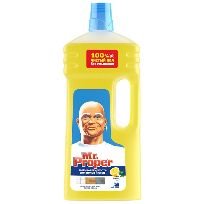 Жидкое средство для мытья полов Mr. Proper, Лимон, 1,500мл. - фото 1 - id-p100165204