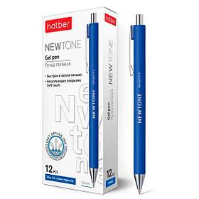 Ручка гелевая автоматическая Hatber NewTone, 0,5мм, синяя, синий корпус