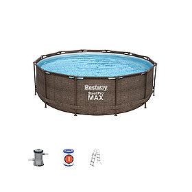 Каркасный бассейн Steel Pro MAX 366 х 100 см, BESTWAY, 56709, Винил, 9150 л., Стальной каркас, Ф-насос 58383