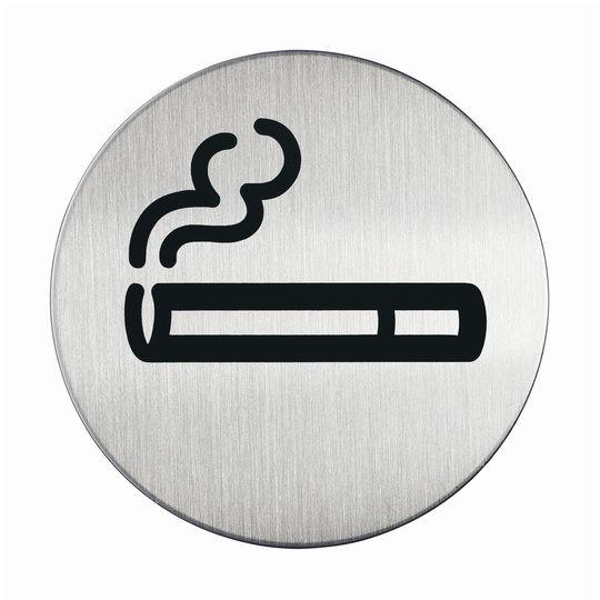 Пиктограмма металлическая Durable, диаметр 83мм, серебристая, серия Место для курения