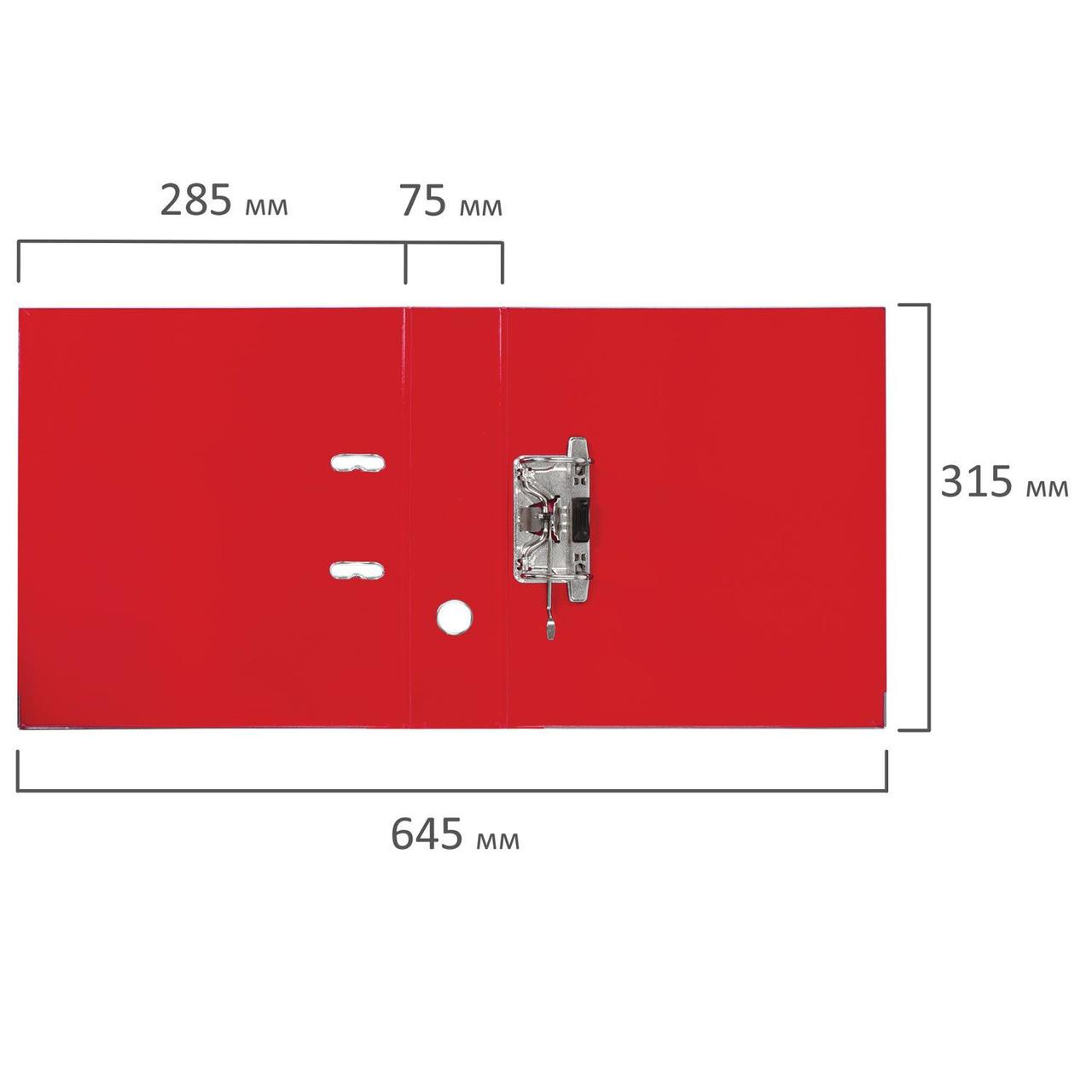 Папка регистратор Brauberg Extra, А4, 75мм, арочный механизм, покрытие пластик, красная - фото 6 - id-p100159592