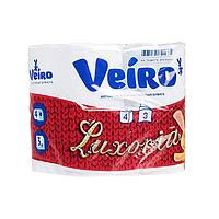 Туалетная бумага Veiro Luxsoria, 3 слоя, белая, упакованы по 4 рулона