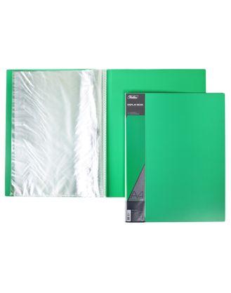 Папка пластиковая Hatber, А4, 600мкм, 10 вкладышей, 9мм, серия Standard - Зелёная