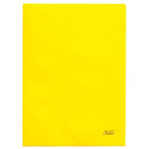 Папка-уголок пластиковая Hatber, А4, 180мкм, непрозрачная, жёлтая