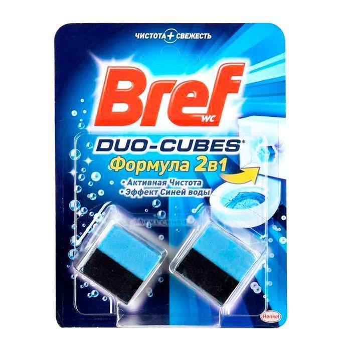Дезодорирующие камни с гелем для чистки унитаза Bref, Duo-Cubes , 2*50гр. - фото 1 - id-p100158803