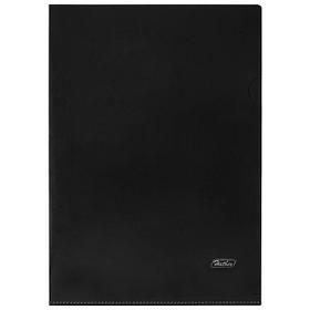 Папка-уголок пластиковая Hatber, А4, 180мкм, непрозрачная, чёрная
