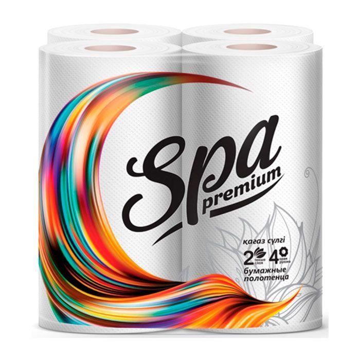 Бумажные полотенца Spa Premium, 2 слоя, белые, 4 рулона в упаковке