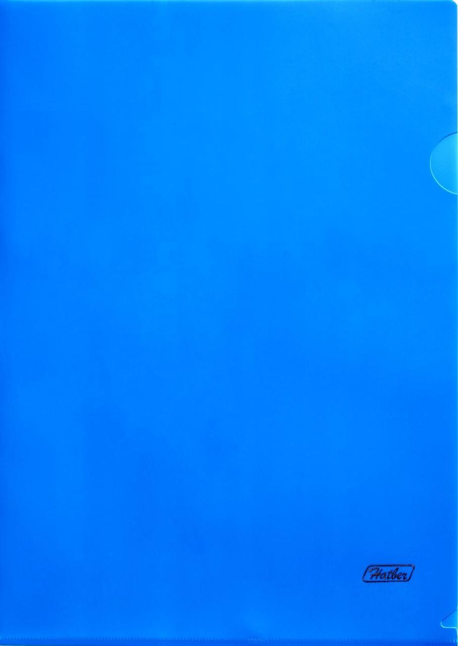 Папка-уголок пластиковая Hatber, А4, 180мкм, непрозрачная, синяя - фото 1 - id-p100159666