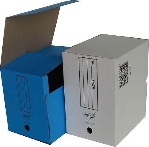 Короб картонный архивный Kris АС-10, 200мм, 320x260x200мм, синий - фото 1 - id-p100166328