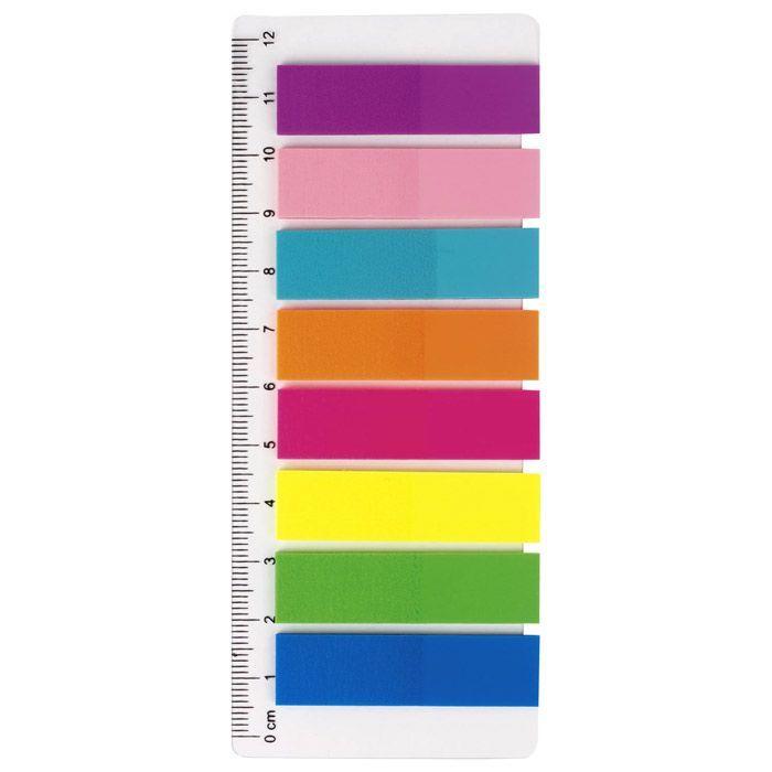 Набор закладок пластиковых Brauberg, 45x12мм, 25л, 8 цветов, клеевой край, в пакете - фото 2 - id-p100159709