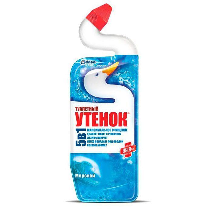 Жидкое средство для чистки унитазов Туалетный Утёнок, 5 в 1, Морской, 900мл. - фото 1 - id-p100158870