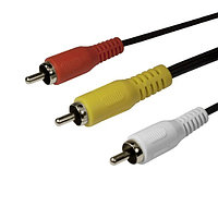 Интерфейсный кабель, SHIP, SH8053-1.5P, RCA, (тюльпаны, аудио-видео-звук), Пол. пакет, 1.5 м, Чёрный