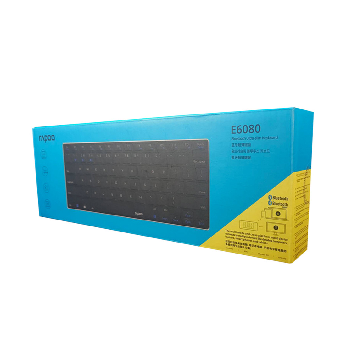 Клавиатура, Rapoo, E6080, Ультра-тонкая, Беспроводная 2.4ГГц, Bluetooth3.0, Bluetooth 4.0, Кол-во стандартных - фото 2 - id-p100159730