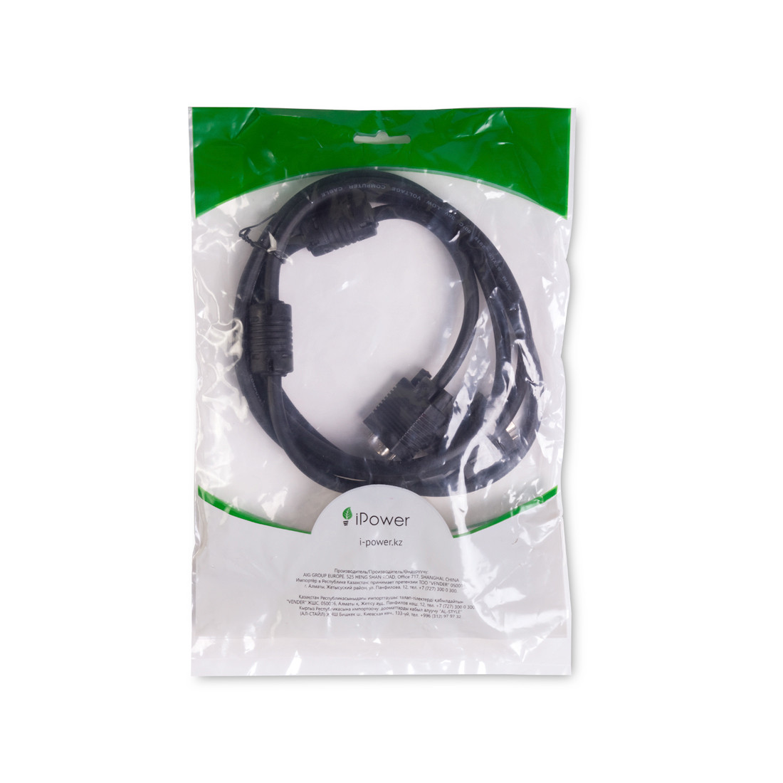 Интерфейсный кабель, iPower, VGA 15M/15M 3м, Чёрный - фото 3 - id-p100166385