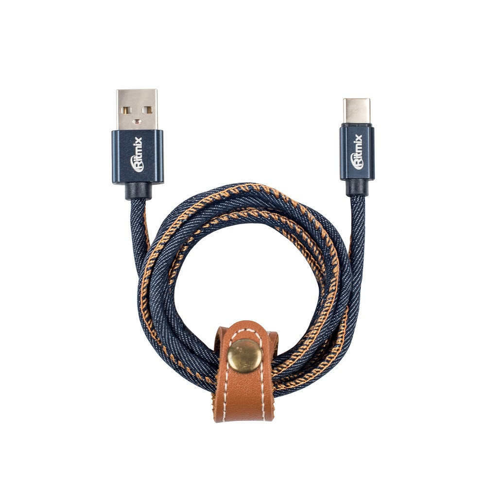 Кабель Ritmix RCC-437 Type-C-USB 2.0 A Jeans - фото 1 - id-p100166406