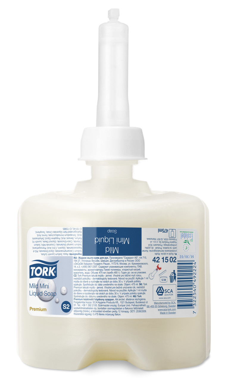 Жидкое мыло Tork Premium, 475мл, кремовое, запасной картридж для диспенсера - фото 1 - id-p100161555