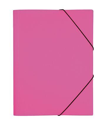 Папка пластиковая Hatber HD, А4, 500мкм, с клапанами, на резинке, серия Diamond Neon - Розовая
