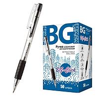 Ручка шариковая автоматическая BG Click, 0,7мм, чёрная, прозрачный корпус