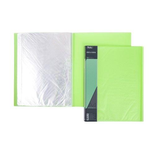 Папка пластиковая Hatber, А4, 700мкм, 30 вкладышей, 17мм, серия Diamond - Зелёная