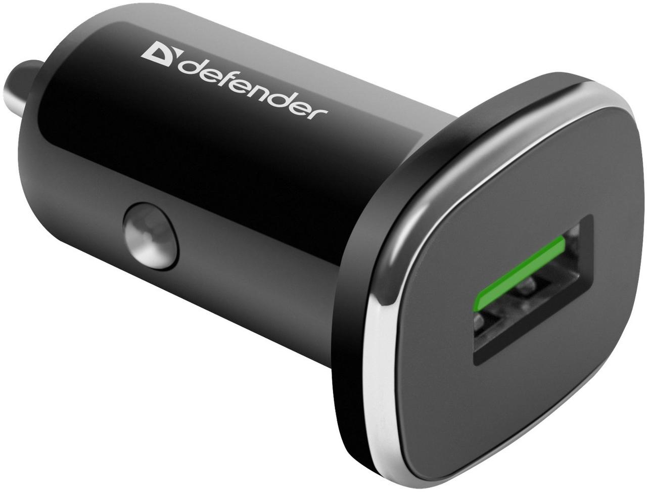 Зарядное устройство автомобильное Defender UCA-91 USB QC3.0 черный - фото 1 - id-p100163520