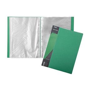Папка пластиковая Hatber, А4, 800мкм, 100 вкладышей, 40мм, серия Standard - Зелёная