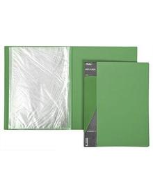 Папка пластиковая Hatber, А4, 600мкм, 40 вкладышей, 21мм, серия Standard - Зелёная