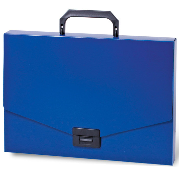 Папка-портфель пластиковая Brauberg, А4, 330x256x32мм, 900мкм, 1 отделение, синяя - фото 2 - id-p100162628