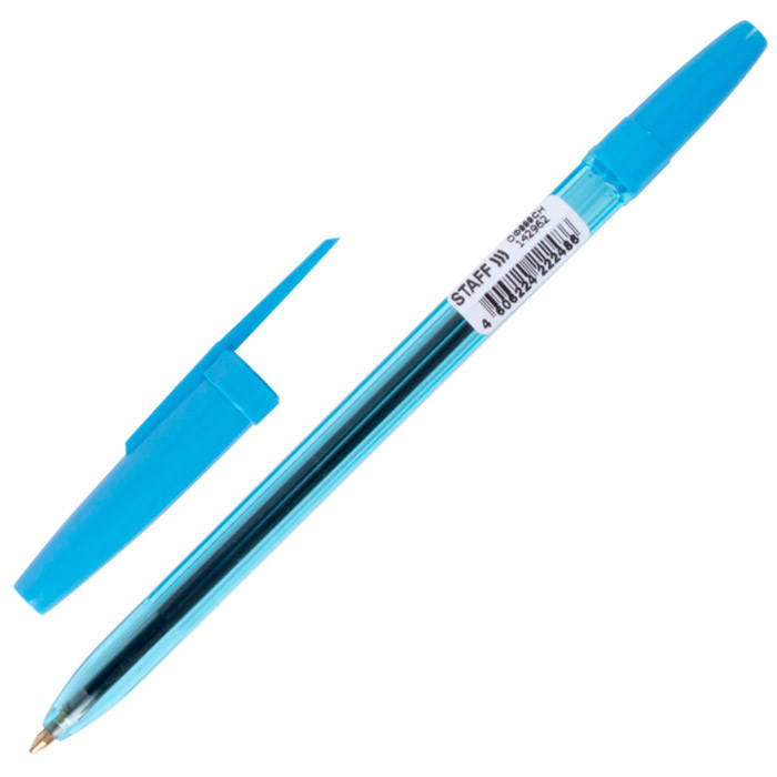 Ручка шариковая Staff Office, 1мм, синяя, голубой тонированный корпус - фото 2 - id-p100162650