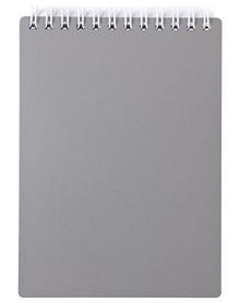 Блокнот Hatber, 80л, А5, клетка, пластиковая обложка, на гребне, серия Metallic, серый