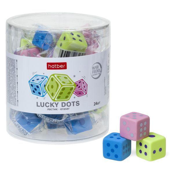 Ластик из термопластичной резины Hatber Lucky Dots, кубик - фото 1 - id-p100161750