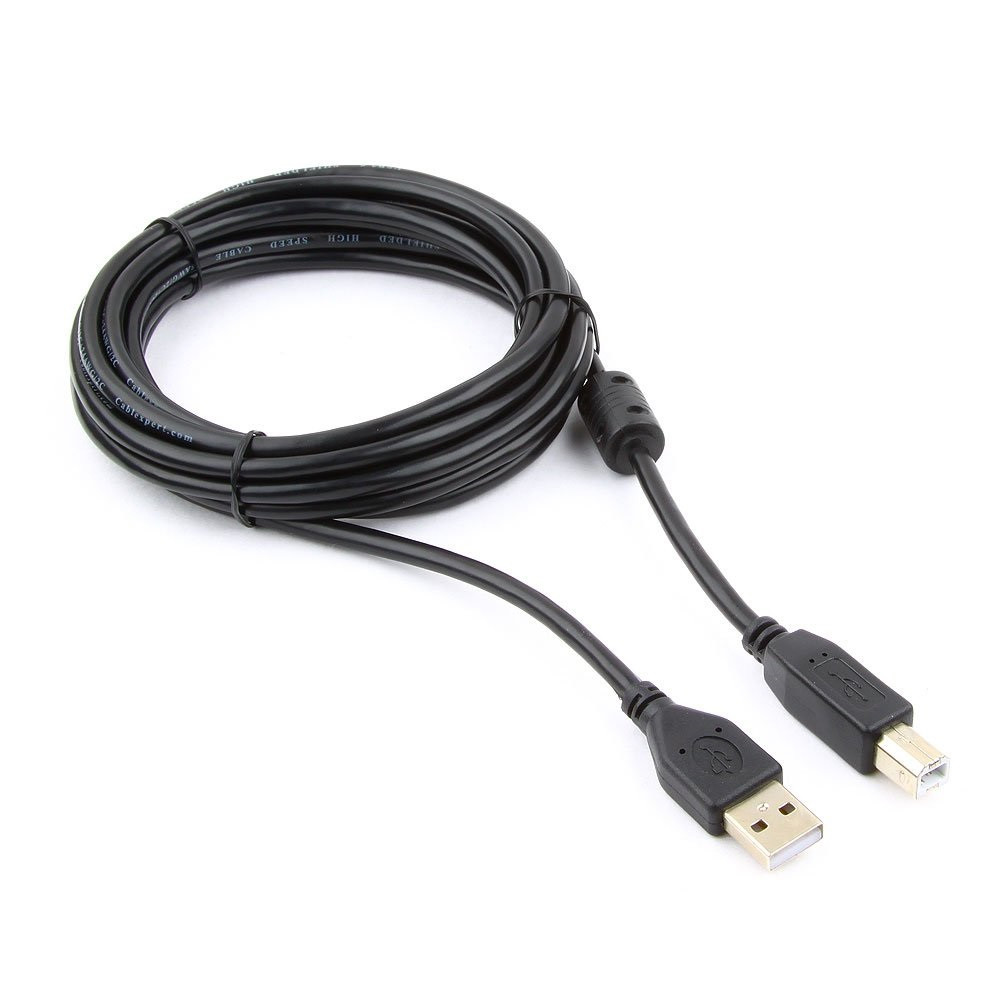 Кабель USB 2.0 Pro Cablexpert CCF-USB2-AMBM-10, AM/BM, 3м, экран, феррит.кольцо, черный, пакет - фото 1 - id-p100165634