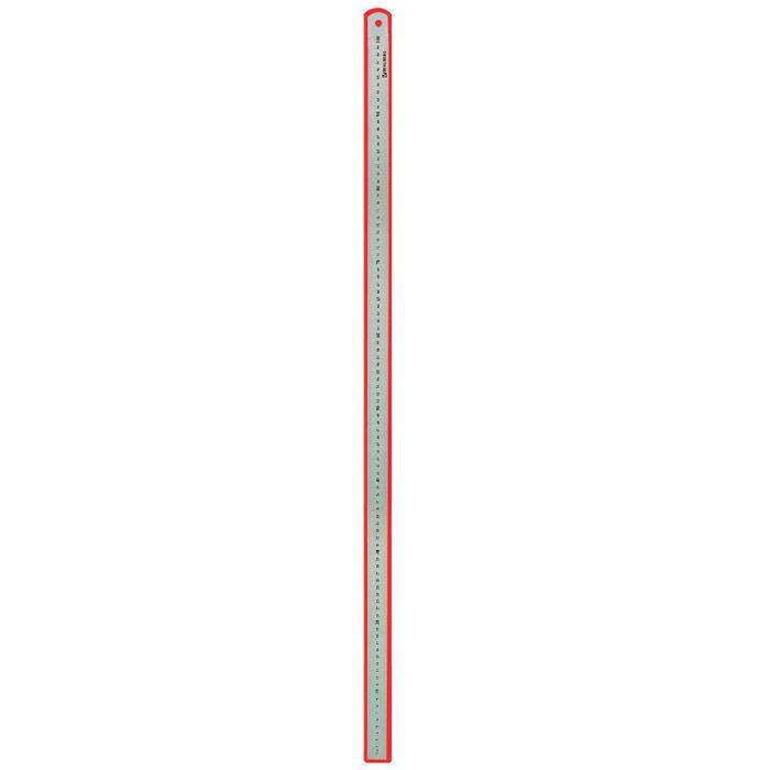 Линейка металлическая Brauberg, 100см, серебристая, в чехле - фото 2 - id-p100161769