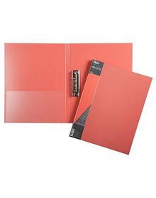 Папка пластиковая Hatber, А4, 700мкм, 17мм, металлический зажим, карман, серия Standard - Красная