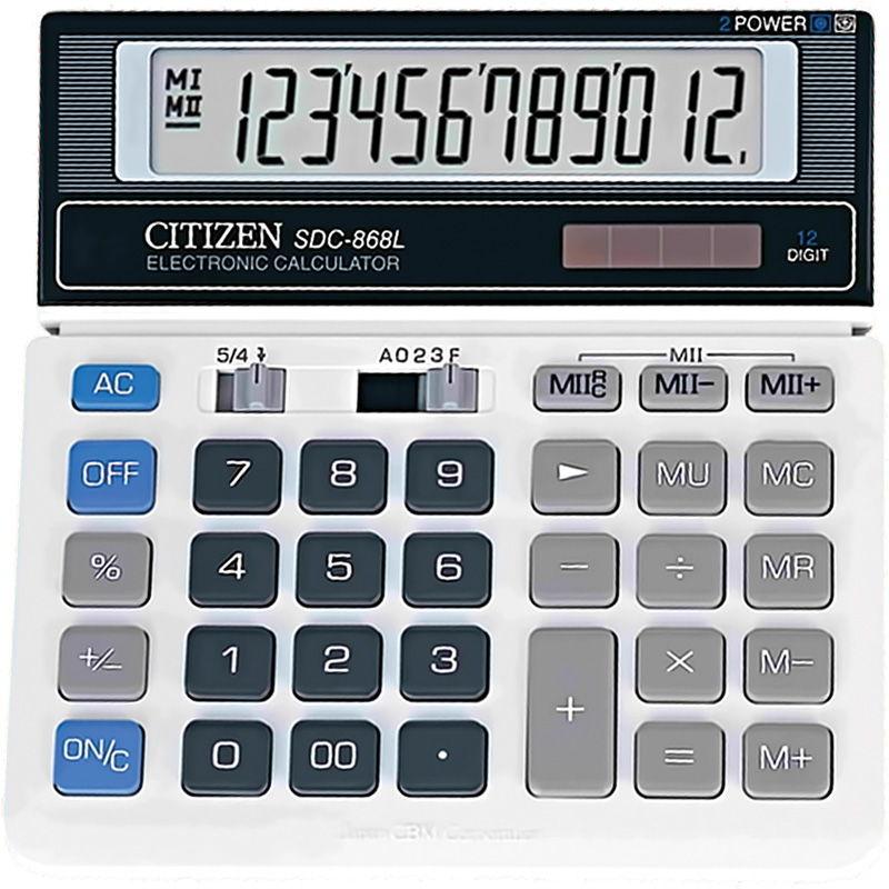 Калькулятор настольный Citizen, SDC-868L, 12-разрядный, 154x152x29мм, белый - фото 1 - id-p100162782