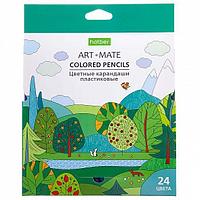 Карандаши пластиковые Hatber Eco, 24 цвета, серия Art Mate, в картонной упаковке