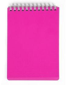 Блокнот Hatber, 80л, А6, клетка, пластиковая обложка, на гребне, серия Diamond Neon Розовый