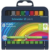 Набор ручек капиллярных Schneider Link-It, 0,4мм, 8 цветов, зелёный корпус, 8шт в упаковке