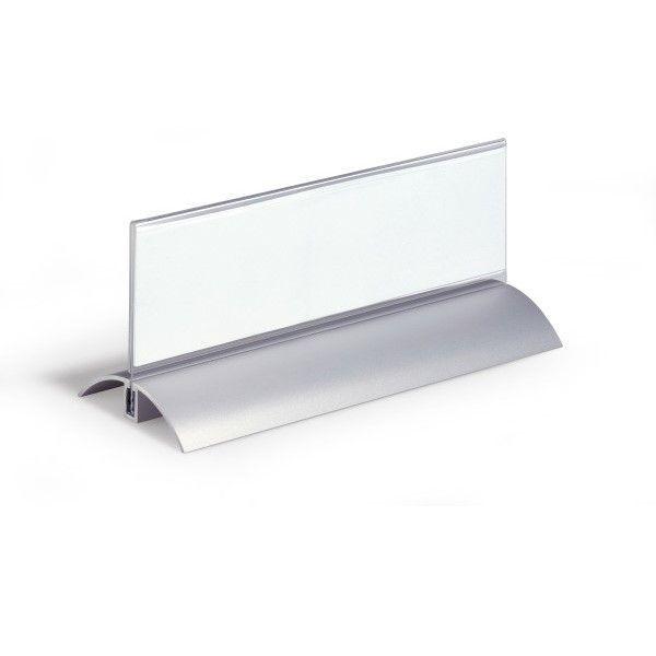 Подставка акриловая настольная Durable De Luxe, 61x210мм, алюминиевое основание, прозрачная